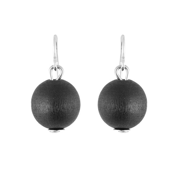 Aarikka Black Sphere Earrings - Picture 1 of 12